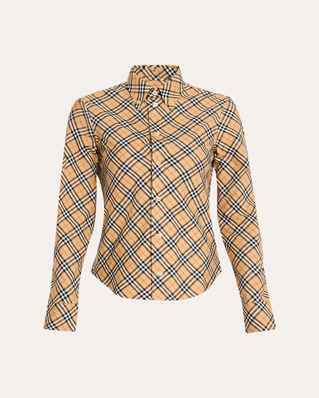 Shrunken Check Button-Down Shirt